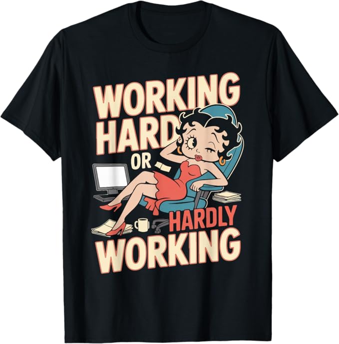 Working Hard or Hardly Working Funny Office Design T-Shirt