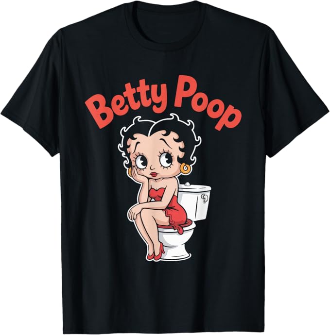 Betty Poop Funny Retro Bathroom Humor Design T-Shirt