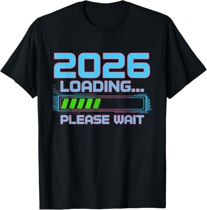 2026 Loading Please Wait Retro Pixel Progress Bar Design T-Shirt