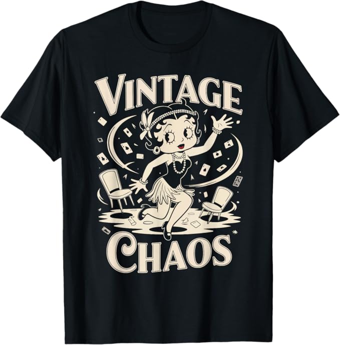 Vintage Chaos Funny Flapper Retro Gambling Design T-Shirt