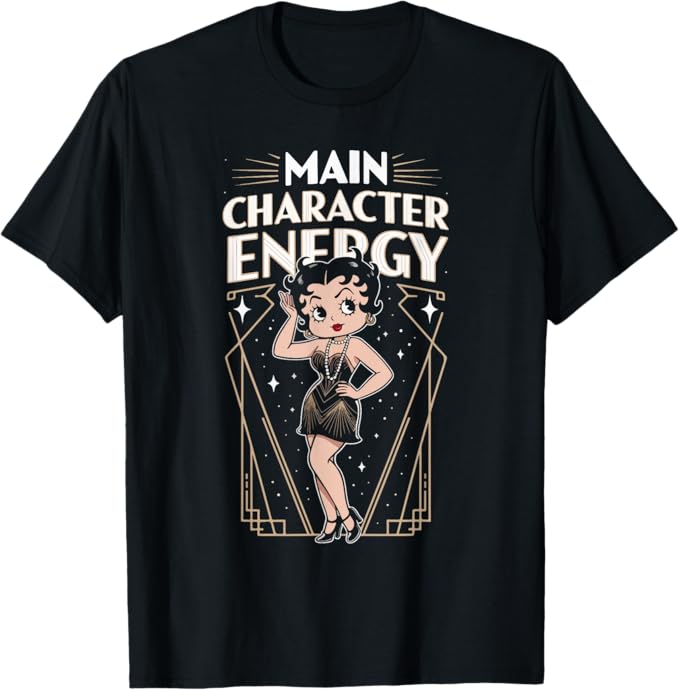 Main Character Energy Funny Vintage Flapper Design T-Shirt