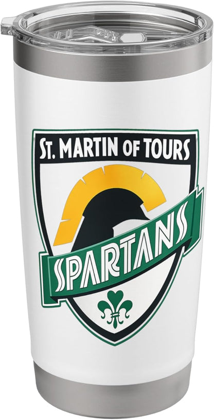St Martin of Tours Spartans Shield Emblem Design Stainless Steel Insulated Tumbler