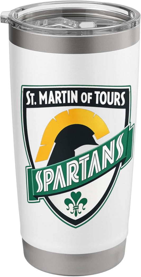 St Martin of Tours Spartans Shield Emblem Design Stainless Steel Insulated Tumbler