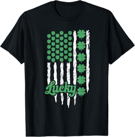 Fun St. Patrick's Day Lucky Flag Men Women T-Shirt