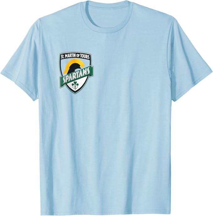 St Martin of Tours Spartans Shield Emblem Design T-Shirt