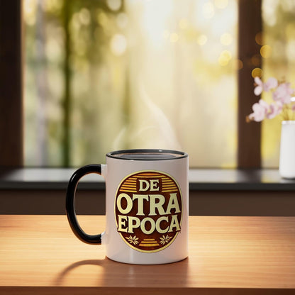 De Otra Epoca Retro Nostalgia Vintage Style Design Ceramic Mug, Black/White