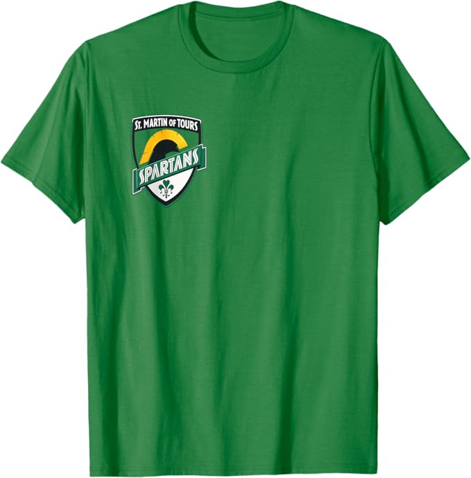 St Martin of Tours Spartans Shield Emblem Design T-Shirt