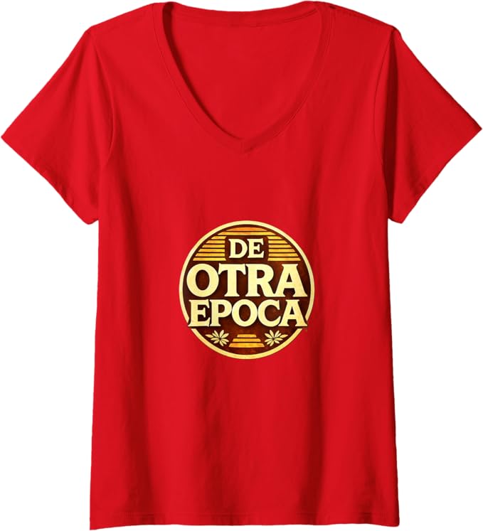 Women's De Otra Epoca Retro Nostalgia Vintage Style Design V-Neck T-Shirt