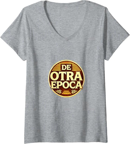 Women's De Otra Epoca Retro Nostalgia Vintage Style Design V-Neck T-Shirt