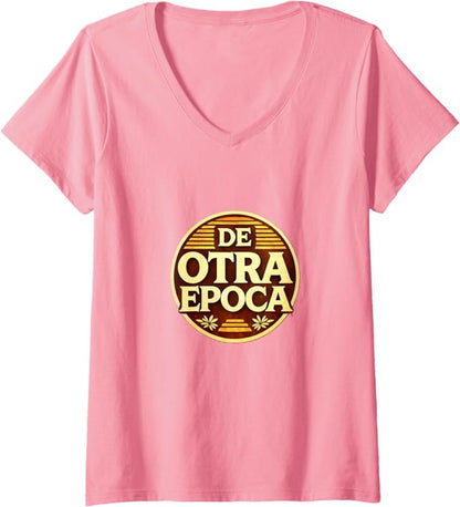 Women's De Otra Epoca Retro Nostalgia Vintage Style Design V-Neck T-Shirt