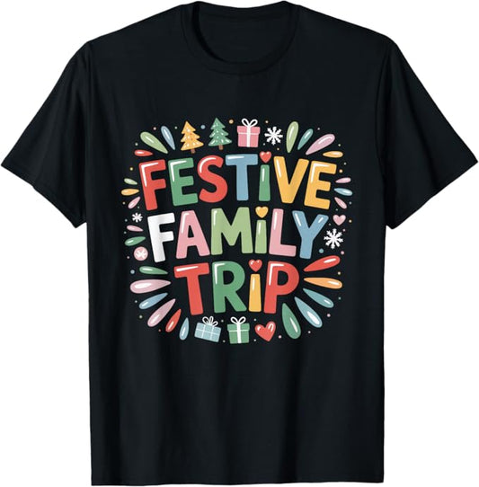 Festive Family Trip Colorful Holiday Travel Design T-Shirt