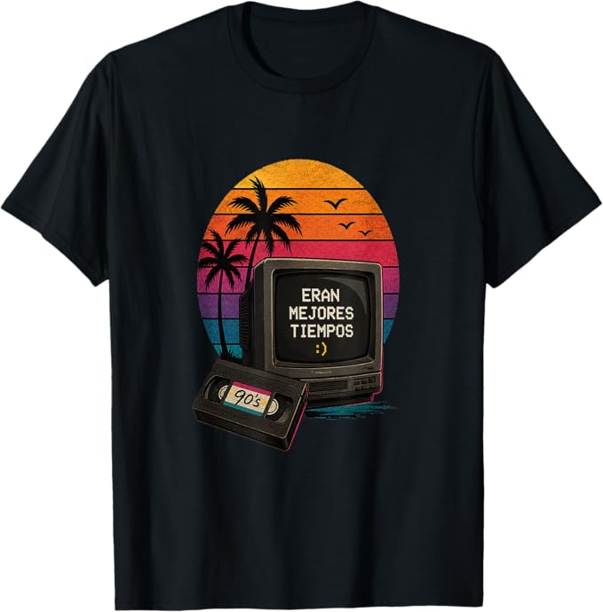 Eran Mejores Tiempos Retro 90s Nostalgia T-Shirt