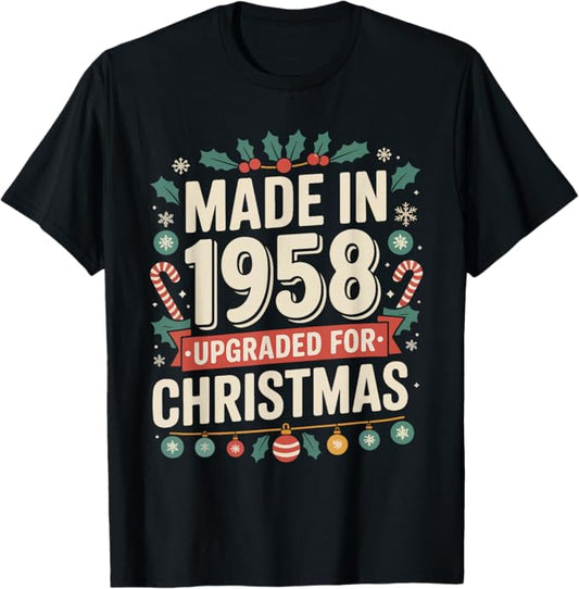 Vintage 1958 Christmas Upgraded Festive Holiday Design T-Shirt