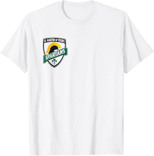 St Martin of Tours Spartans Shield Emblem Design T-Shirt