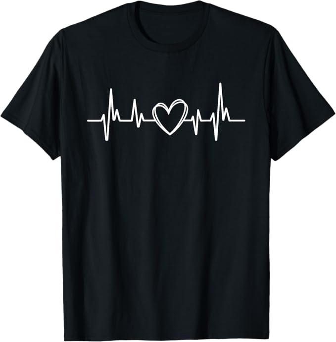 Valentine's Day Electrocardiogram EKG Heart Men Women Kids T-Shirt