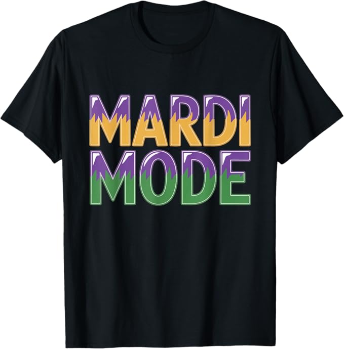Mardi Mode Carnival Color Block Typography Design T-Shirt