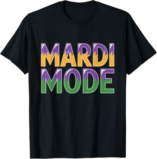 Mardi Mode Carnival Color Block Typography Design T-Shirt