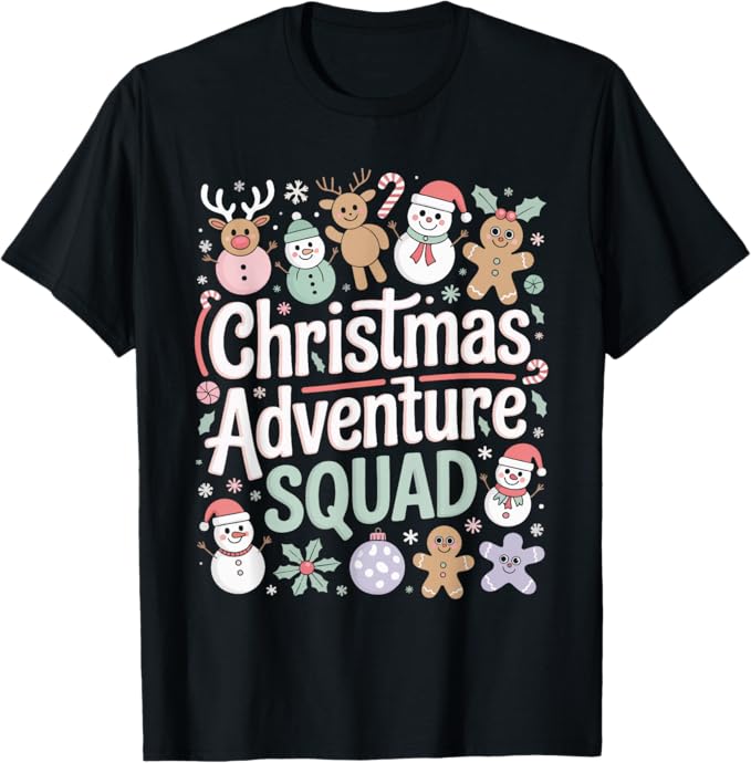 Christmas Adventure Squad Cute Holiday Design T-Shirt