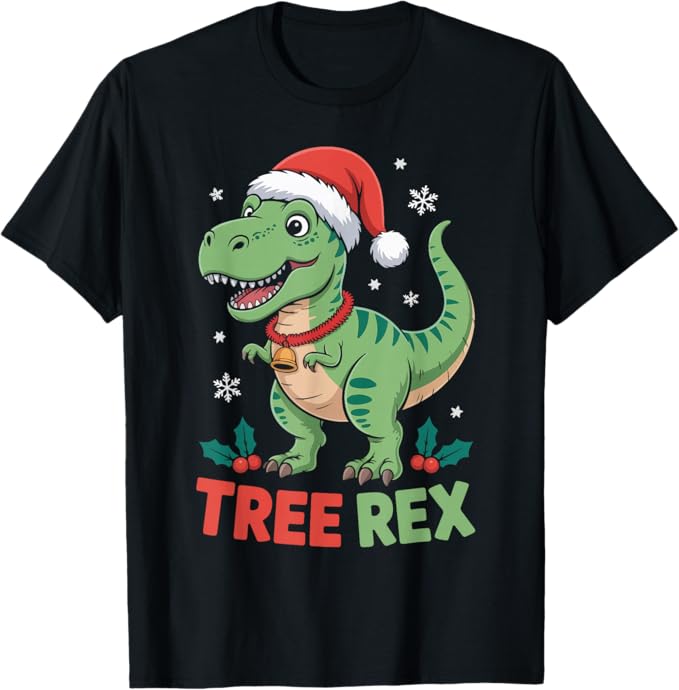Funny Tree Rex Christmas Dinosaur Design for Holiday Cheer T-Shirt