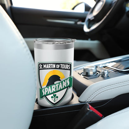 St Martin of Tours Spartans Shield Emblem Design Stainless Steel Insulated Tumbler