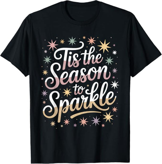 Tis The Season to Sparkle Retro Christmas Style Design T-Shirt