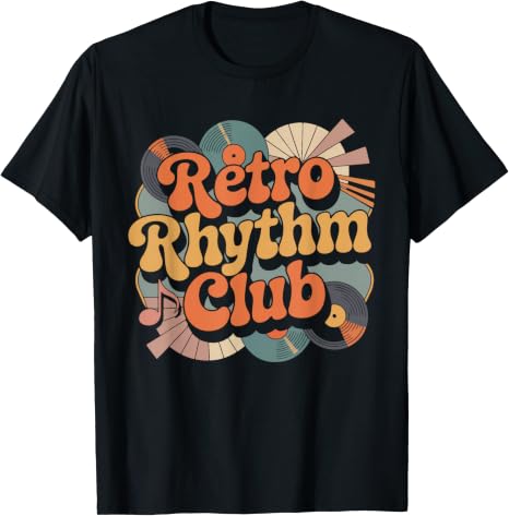Retro Rhythm Club Vintage Music Groove Design T-Shirt