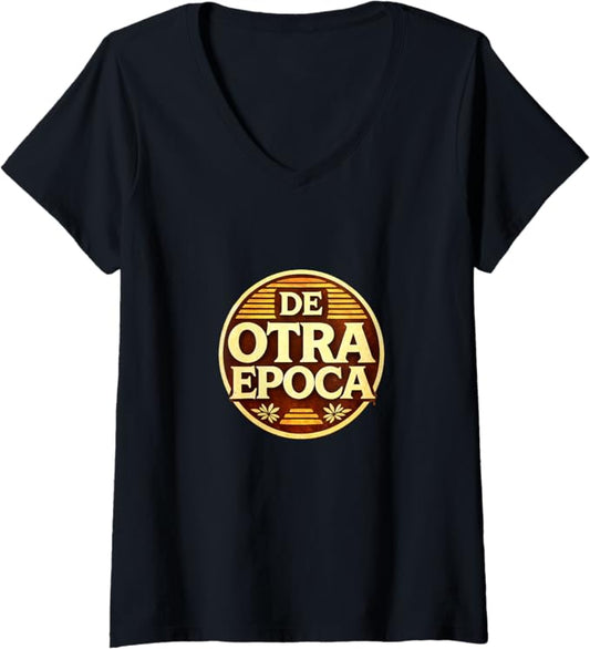 Women's De Otra Epoca Retro Nostalgia Vintage Style Design V-Neck T-Shirt