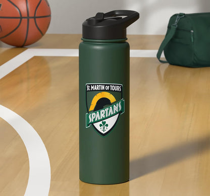 St Martin of Tours Spartans Shield Emblem Design Stainless Steel Insulated Water Bottle